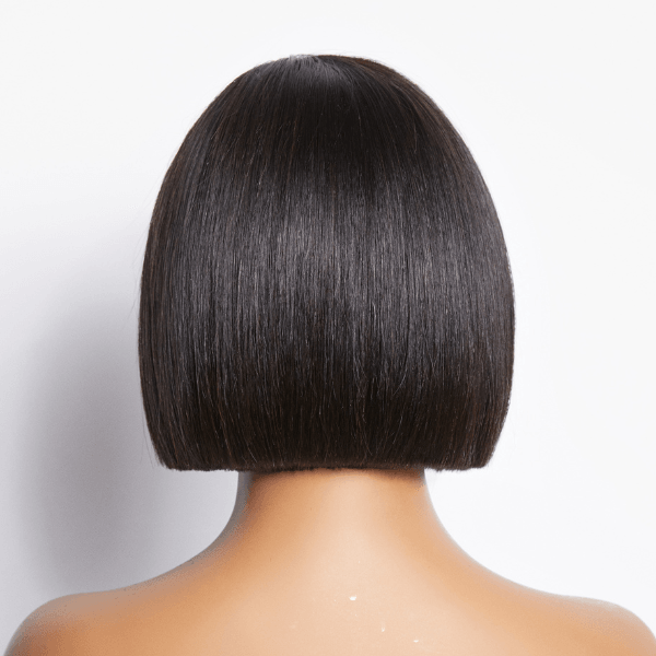 Exclusive Discount | Put On & Go Blunt Cut Straight Bob Minimalist HD Lace Glueless C Part Wig