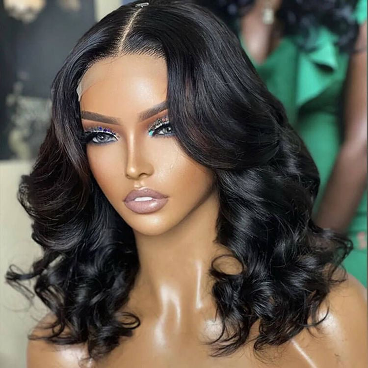 VIP WEEK ONLY | 1 SEC INSTALL WIG | Gorgeous Natural Black Loose Wave 5x5 Closure Lace Glueless Short Wig 100% Human Hair