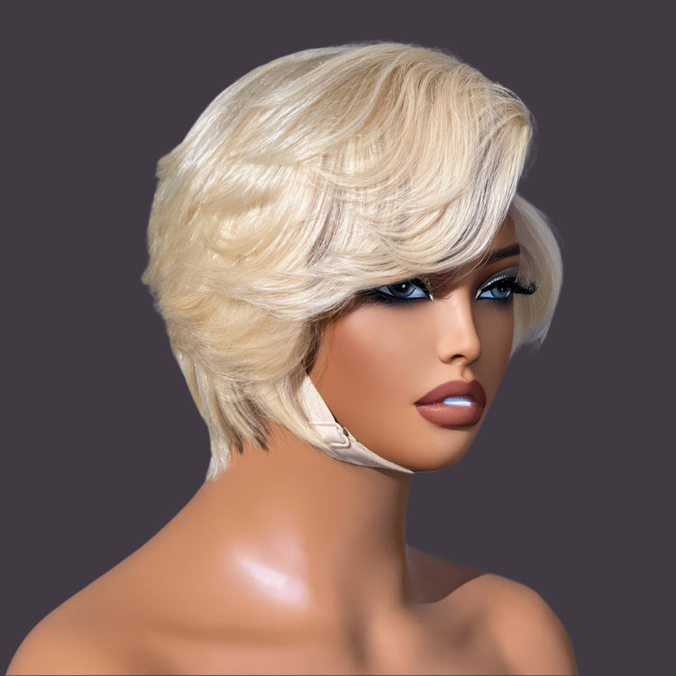 Exclusive Sale | 613 Blonde Pixie Cut Glueless Minimalist HD Lace C Part Short Wig 100% Human Hair