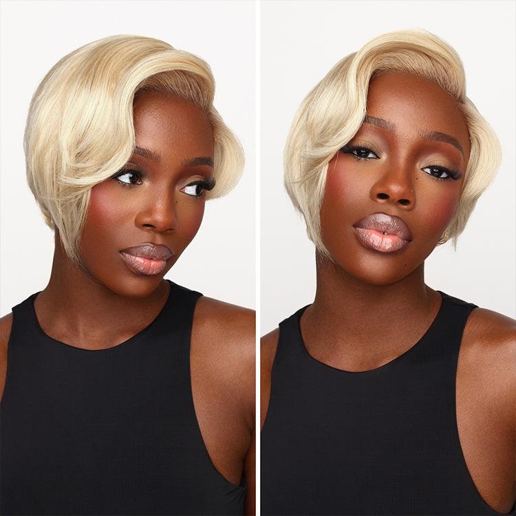 Exclusive Sale | 613 Blonde Pixie Cut Glueless Minimalist HD Lace C Part Short Wig 100% Human Hair