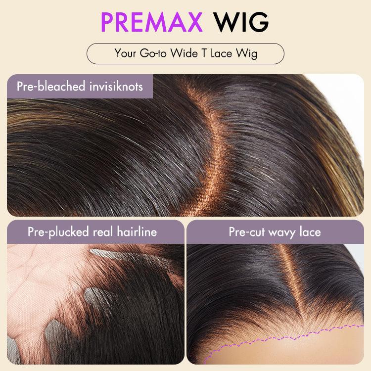 Exclusive Sale | PreMax Wigs | Ombre Blonde Highlight Silky Straight Glueless Ear-to-ear Lace Bob Wig 100% Human Hair