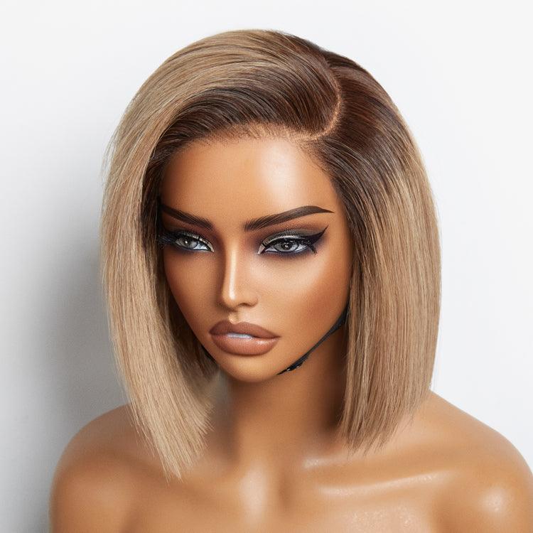 Exclusive Discount | Put On & Go Blunt Cut Straight Bob Minimalist HD Lace Glueless C Part Wig