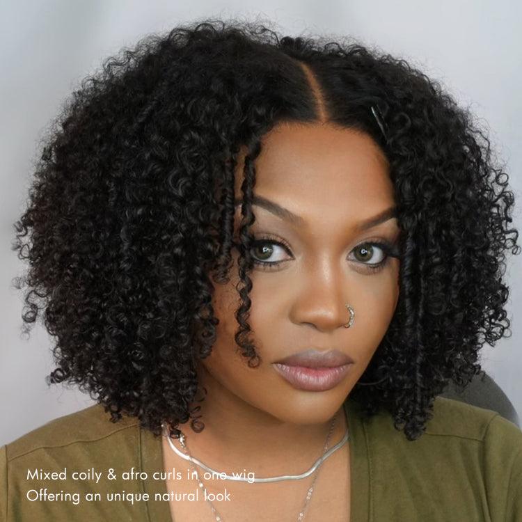 Exclusive Sale | Gorgeous Natural Coily Curl Glueless 5x5 Closure HD Transparent Lace Wig Breathable Cap