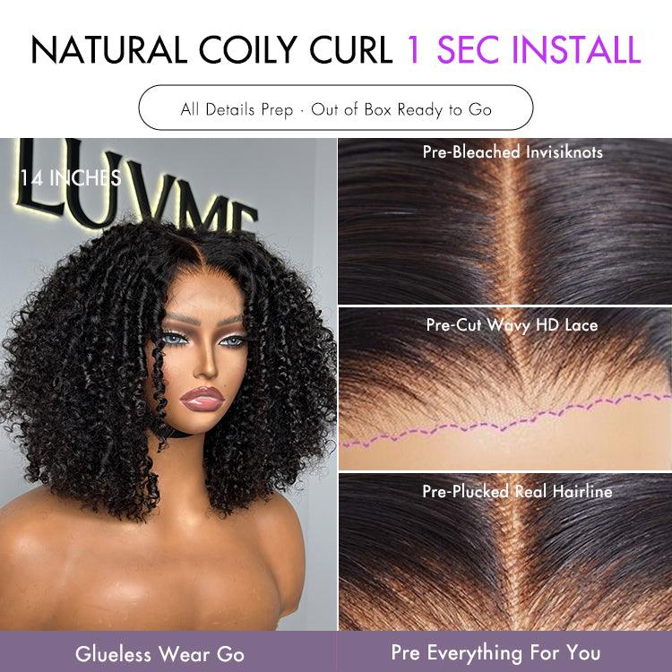 Exclusive Sale | Gorgeous Natural Coily Curl Glueless 5x5 Closure HD Transparent Lace Wig Breathable Cap