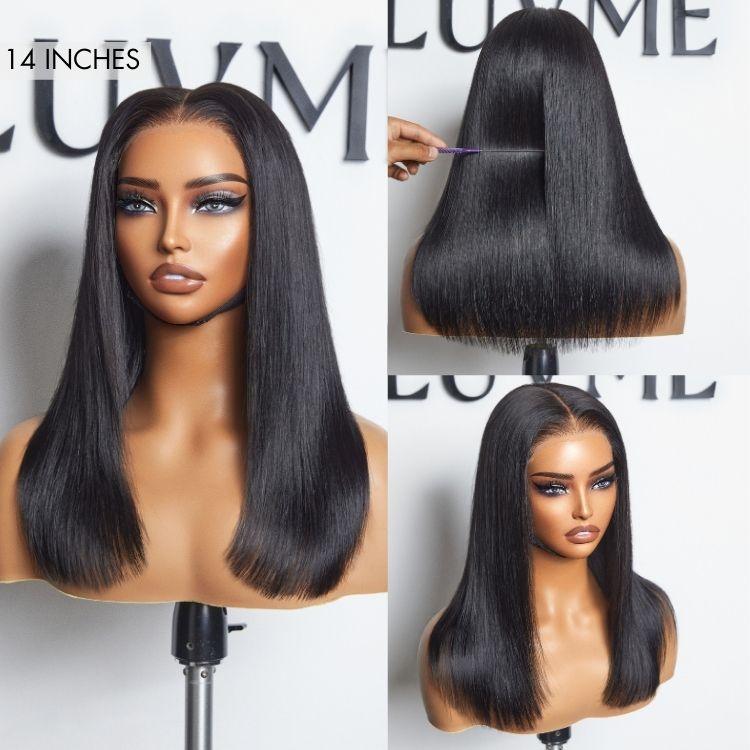 Points Plus Money | PreMax Wigs | Jet Black Middle Part Silky Straight Glueless 5x5 Closure Lace Wig