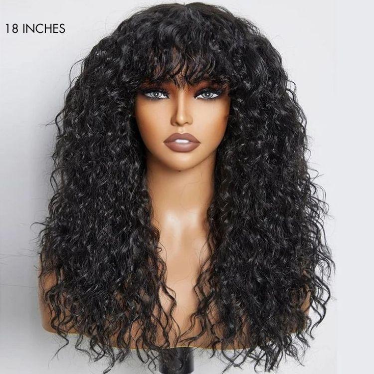 Fantasy Wet and Wavy Glueless Minimalist Lace Wig with Bangs