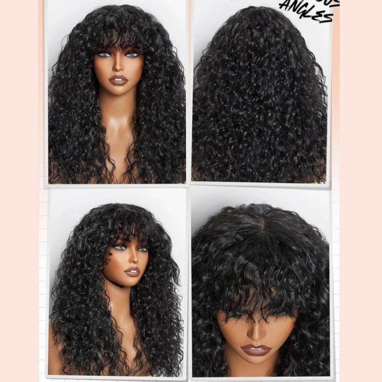 Fantasy Wet and Wavy Glueless Minimalist Lace Wig with Bangs