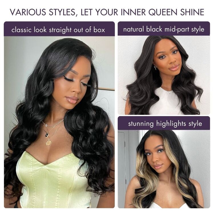 VIP Price | ZIP & GO WIGS | Natural Black Loose Body Wave Glueless 7x6 Closure HD Lace Wig Buy 1 Get 1 Free Replaceable Top